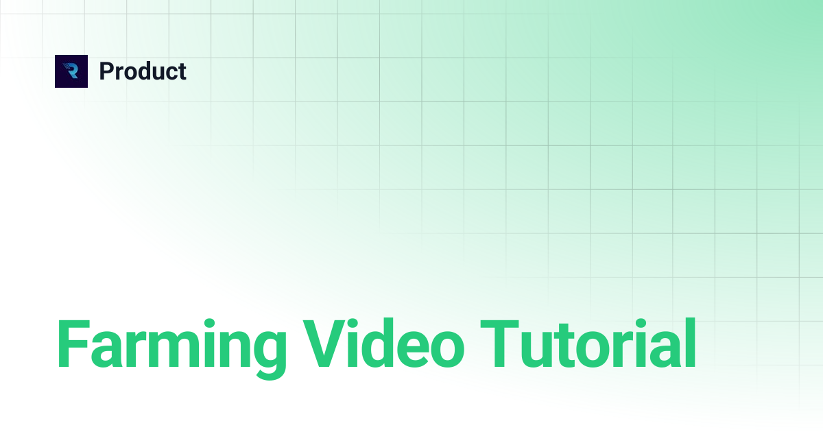 Farming Video Tutorial | Product